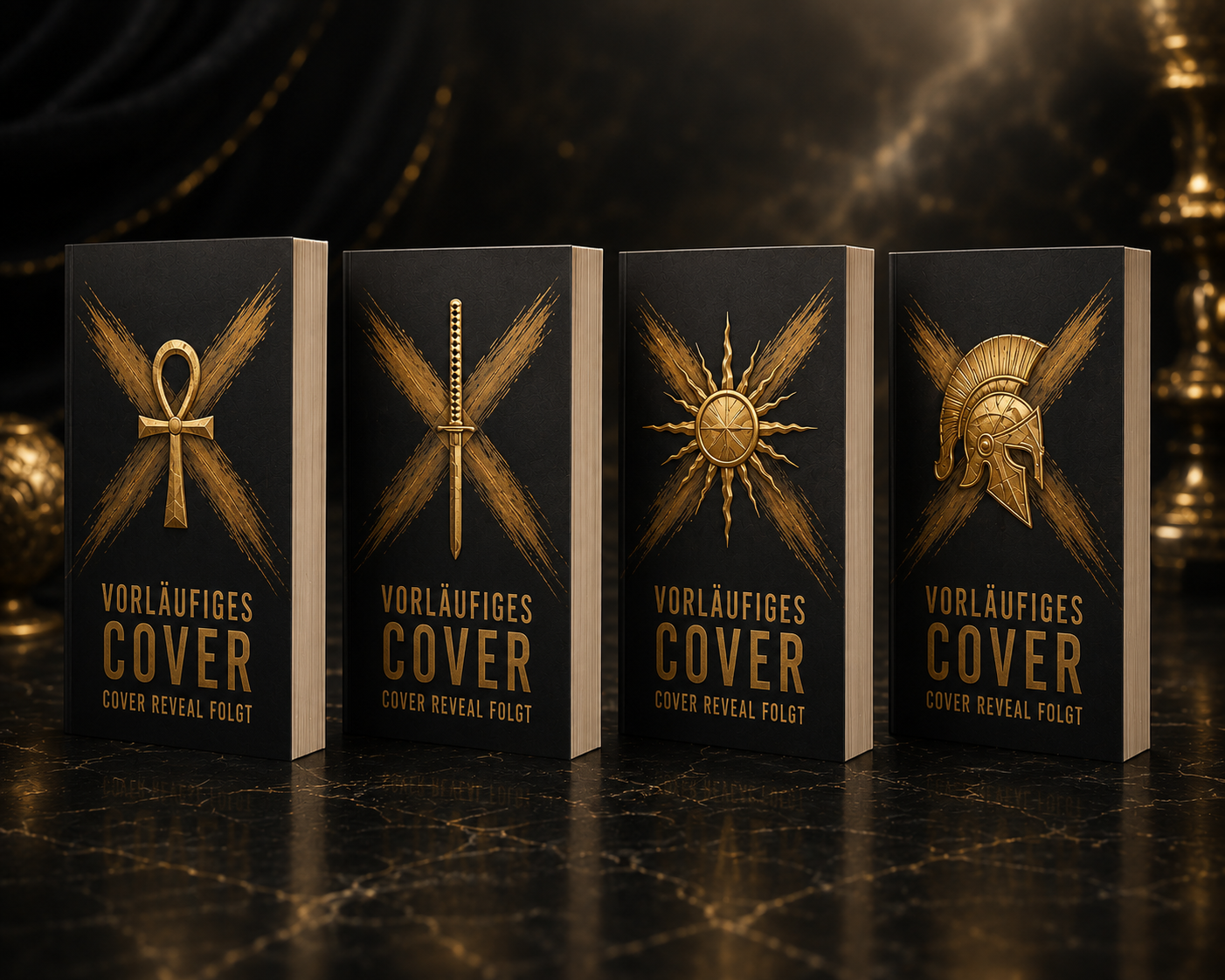 Empire Beauties – vier vorläufige Taschenbuchcover